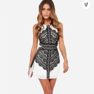 Lulu's Ark & Co Black & White Lace Dress
